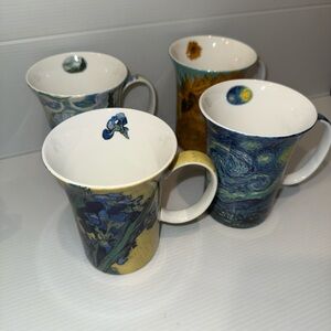 Artistic Ceramic Mug Set with Van Gogh Designs